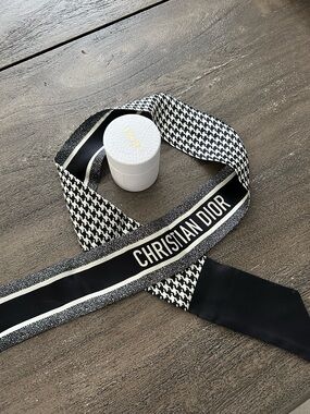 Dior Black & White Christian Dior Twilly Scarf